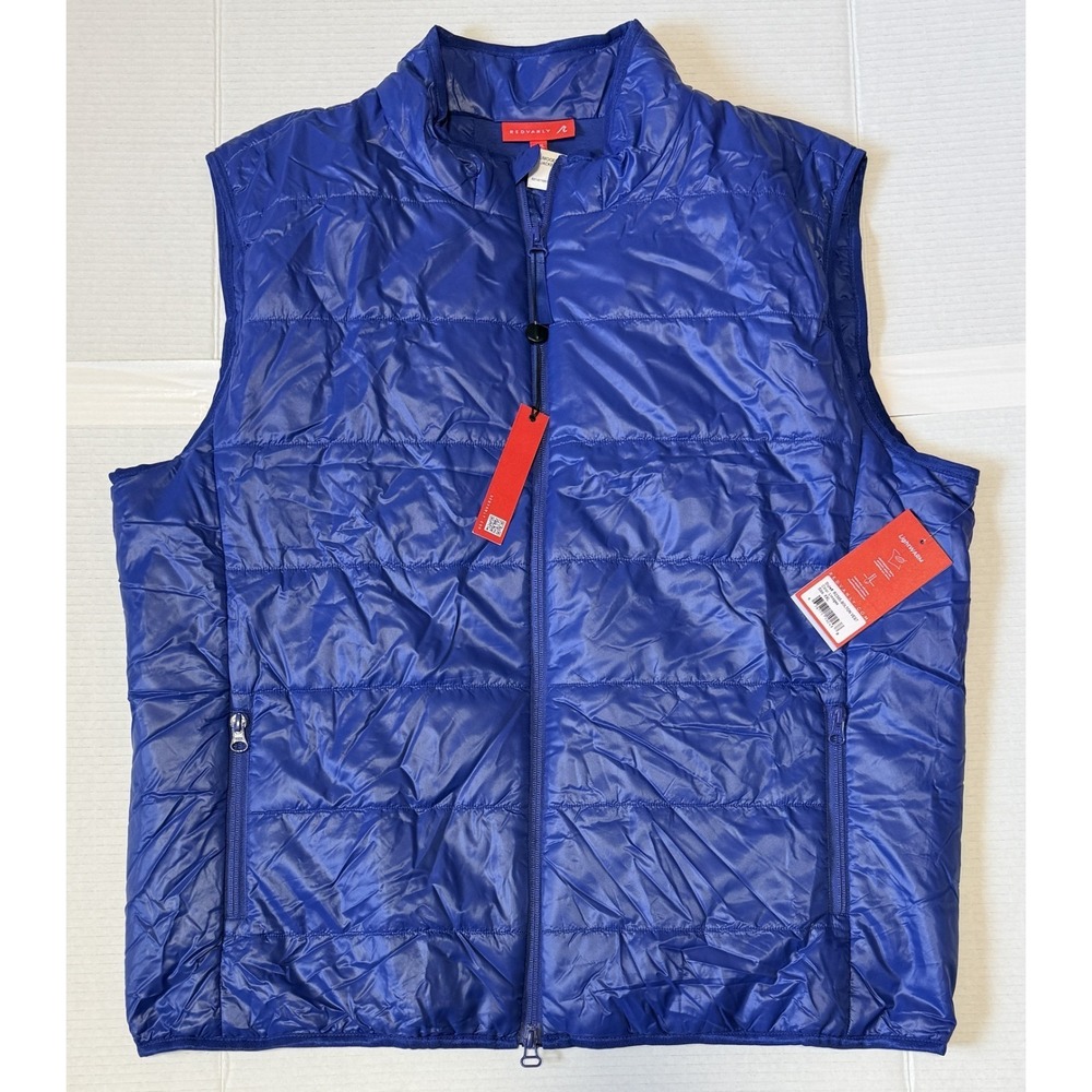 REDVANLY Bolton - Men's Blue Lightweight Golf Puffer Zip Vest - XXL - NWT‎ NEW